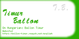 timur ballon business card